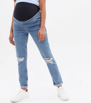 Black and Blue Over Bump Tori Mom Jeans 
