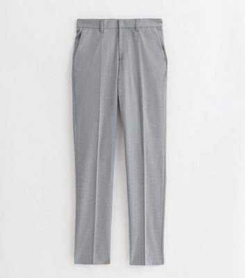 Men's Grey Pinstripe Slim Fit Suit Trousers New Look