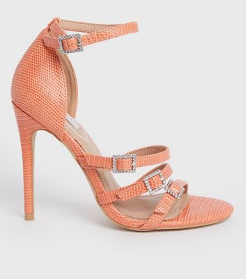 Summer New Sandalen Dames 2022 Coral Red Thin Strap High Heel Ankle Strap  Sandals - Pumps - AliExpress