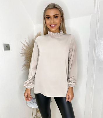 Click to view product details and reviews for Ax Paris Stone Ruffle High Neck Long Top New Look.