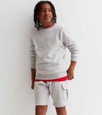 Boys Grey Marl Crew Neck Sweatshirt New Look