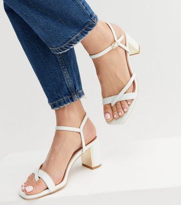 New look cross sales strap heeled sandal