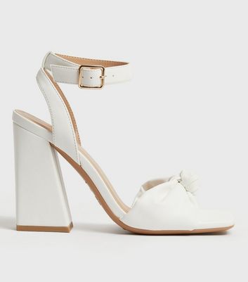 White block heel online sandals wedding