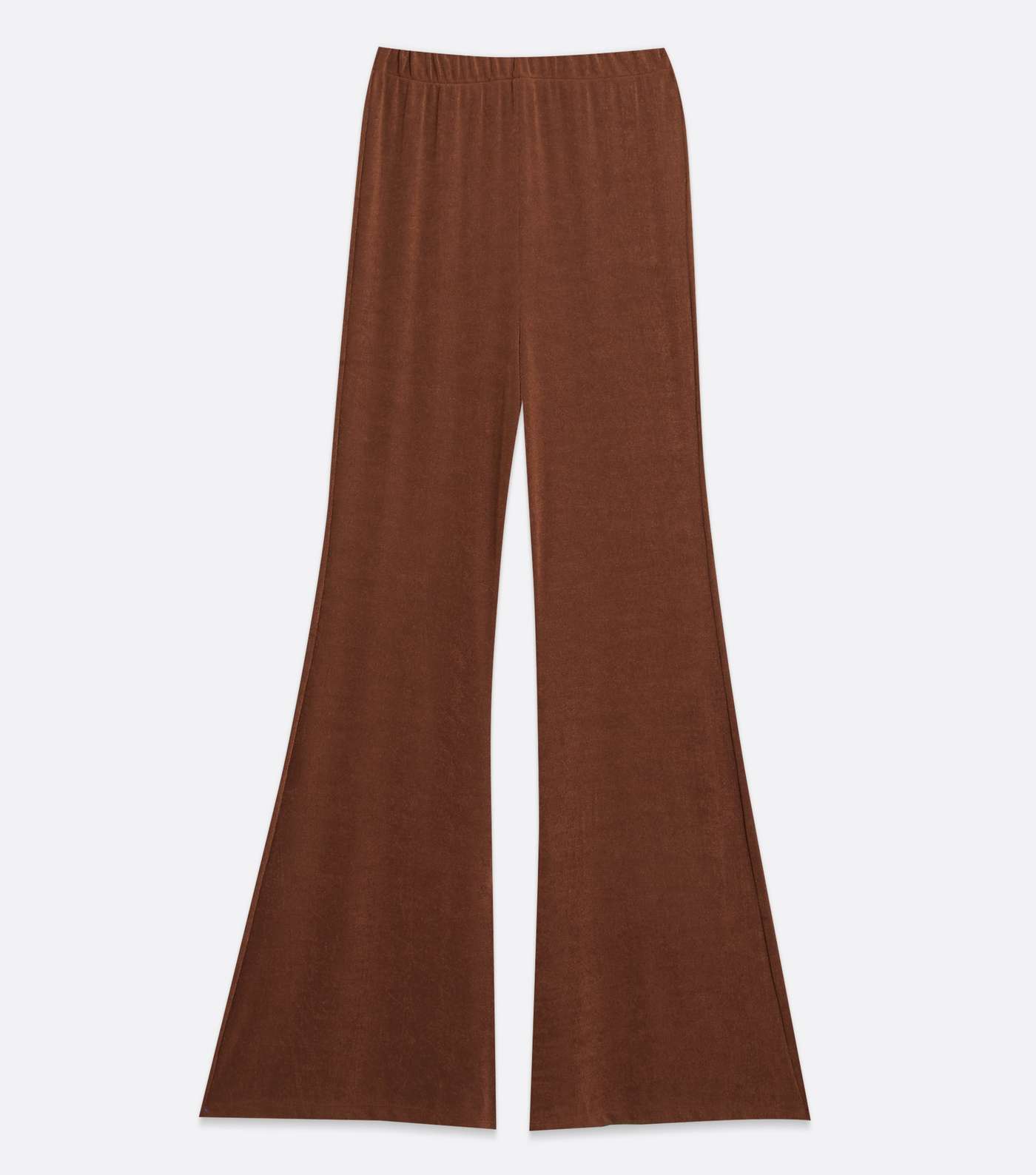 Brown Slinky Flared Trousers Image 5