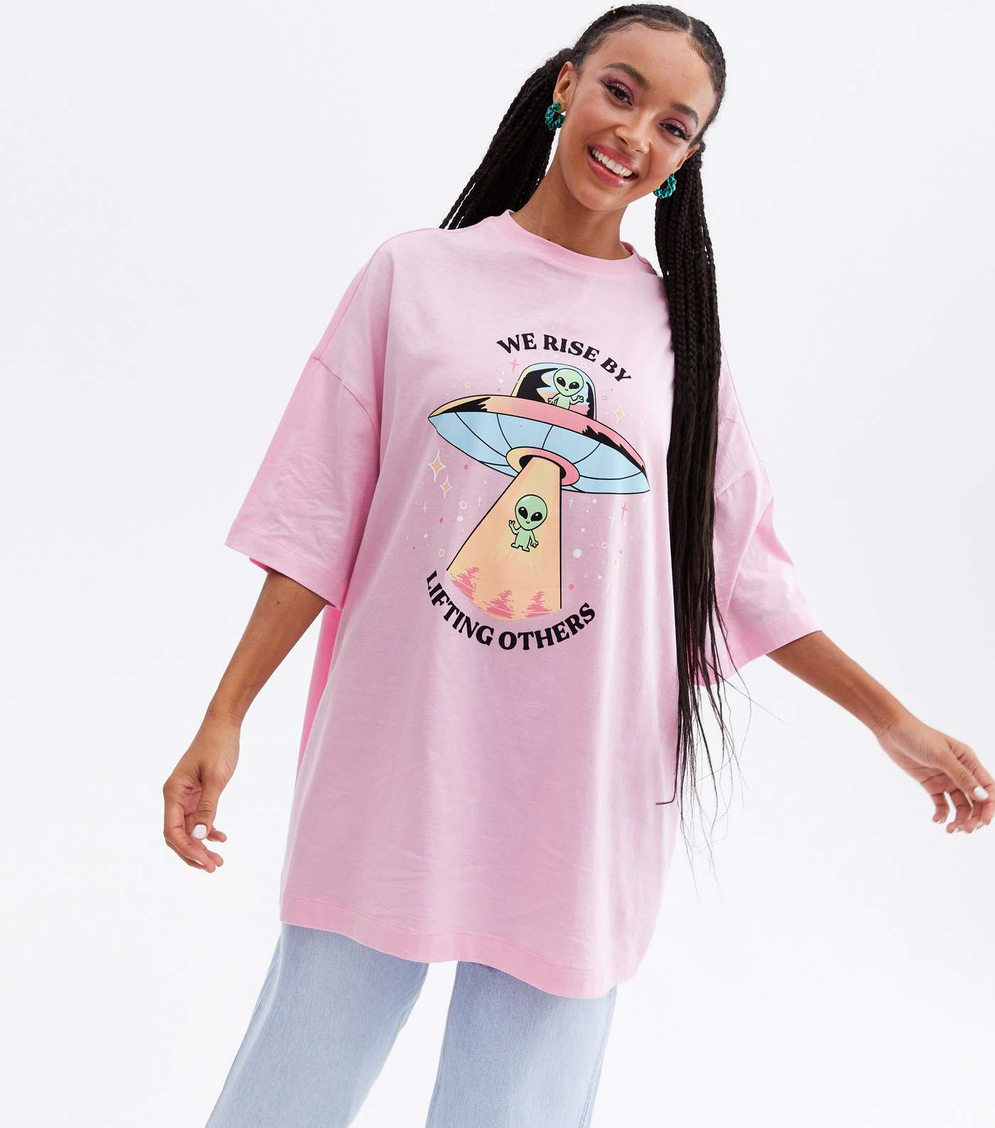 Take a Trip Pink Spaceship Logo T-Shirt Image 3