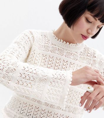 White crochet 2025 jumper uk