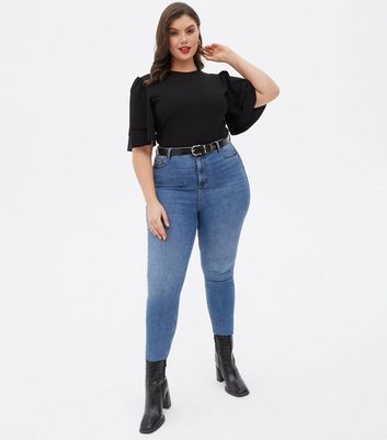 Click to view product details and reviews for Curves Black Jersey Flutter Sleeve Bodysuit New Look.