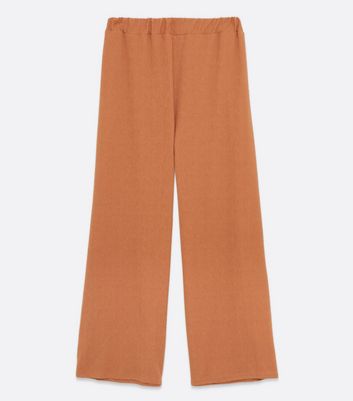 Textured Jersey Wide Leg Trousers