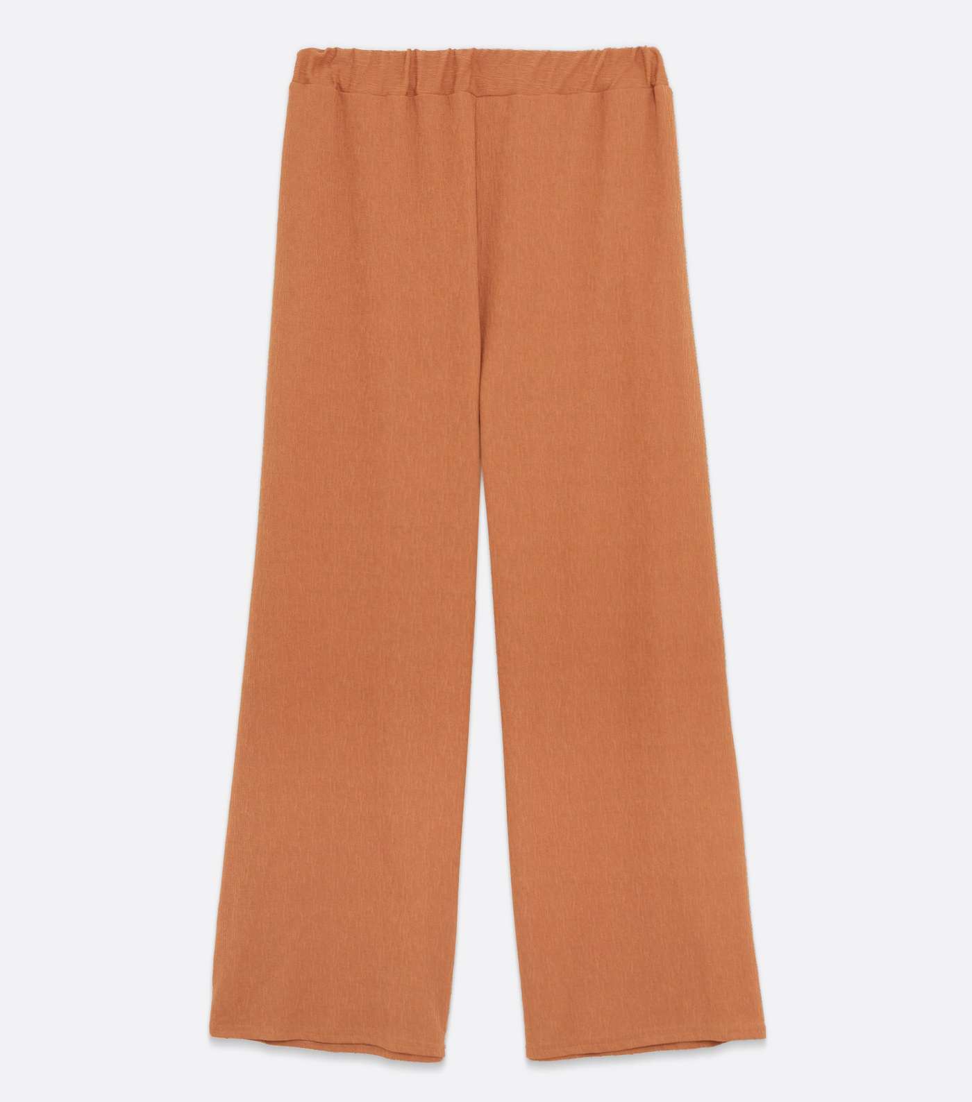 Curves Camel Textured Jersey Wide Leg Trousers Image 5