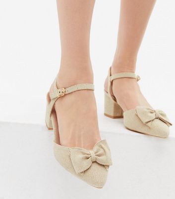 Bridal Shoes White Block Heels with Silver Ankle Strap | Leather