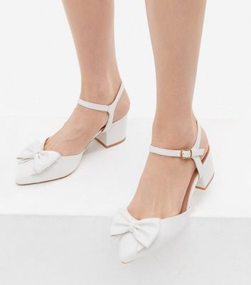 White on sale bow heels