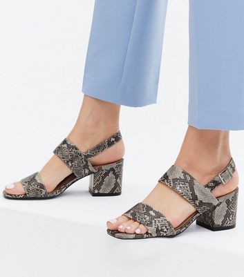 Snake block hot sale heel sandals