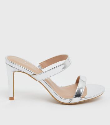 Silver hot sale metallic mules