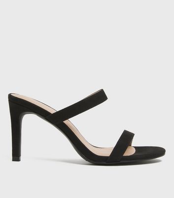 Black strappy hot sale mules