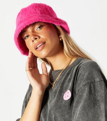 Skinnydip Bright Pink Faux Fur Bucket 