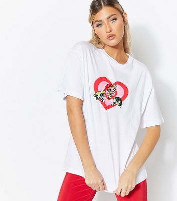 Skinnydip White Powerpuff Girls Heart T Shirt New Look