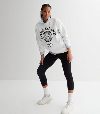 Black Jersey High Waist Crop Leggings 