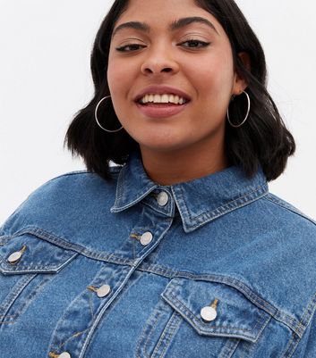 Damen Bekleidung Urban Bliss Curves Blue Denim Crop Jacket