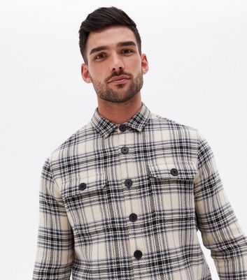 White Check Long Sleeve Overshirt | New 