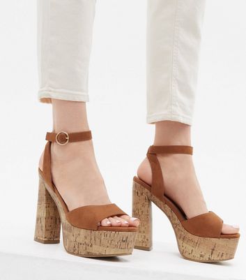 Cork chunky heel on sale sandals