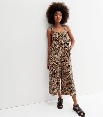 New look green leopard jumpsuit online