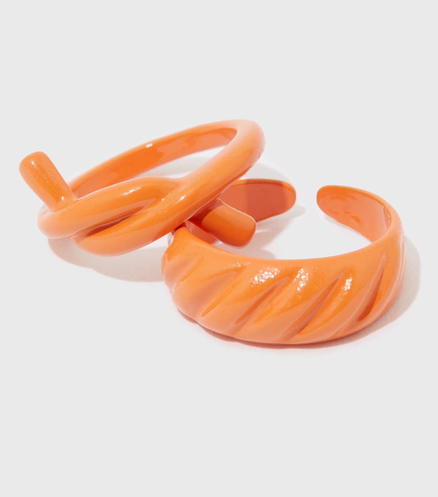 2 Pack Orange Coated Twist Rings Image 2