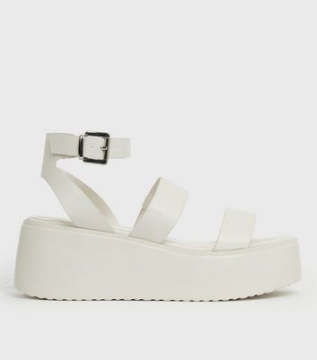 White deals chunky flatforms