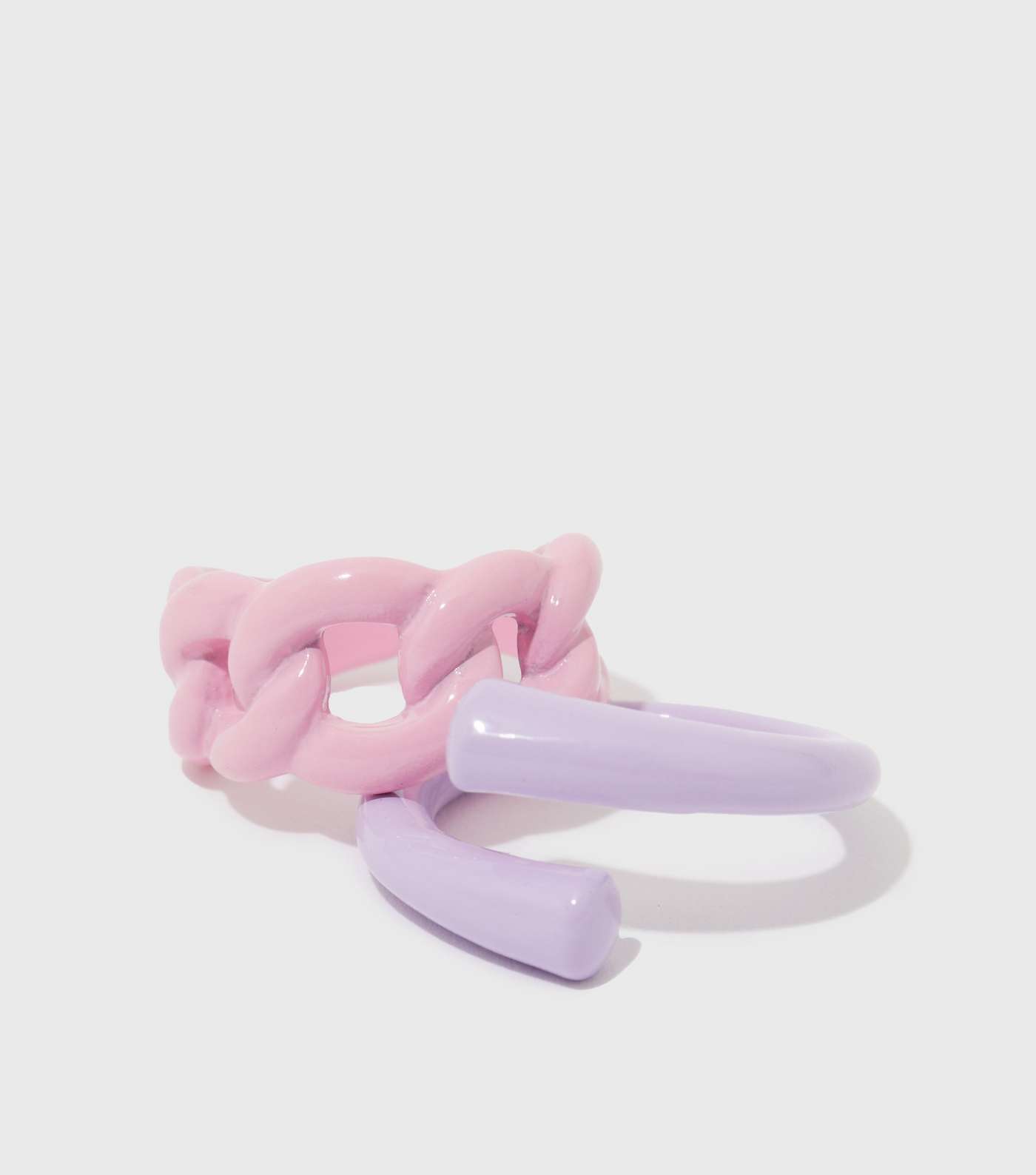 2 Pack Lilac and Pink Twist Chain Rings Image 2