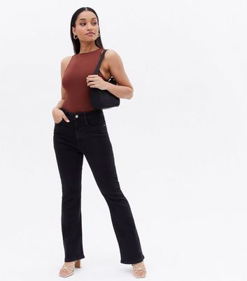 Petite Black Mid Rise Flared Brooke 