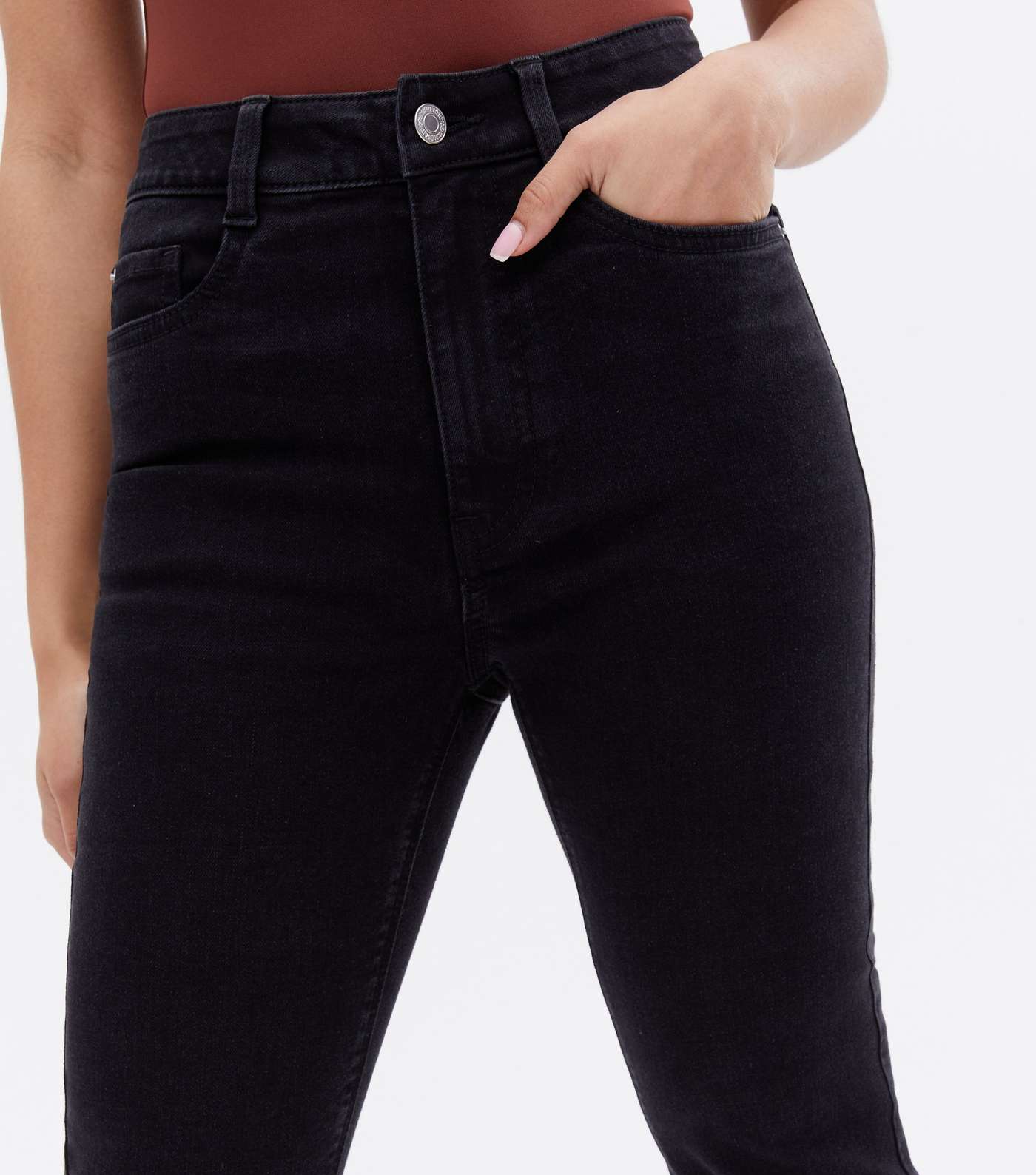 Petite Black Waist Enhance Quinn Bootcut Jeans Image 3