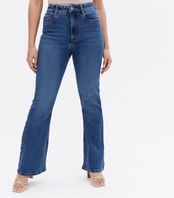 Petite Blue Mid Rise Flared Brooke 