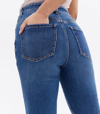 Petite Blue Waist Enhance Quinn Bootcut Jeans