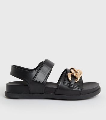 Ladies wide fit hot sale black sandals