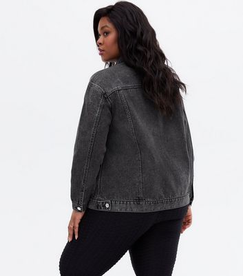 Large black deals denim jacket