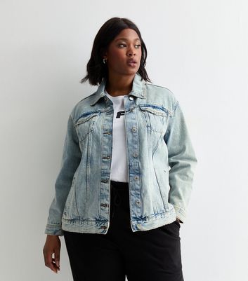 Curves Bright Blue Denim Jacket | New Look