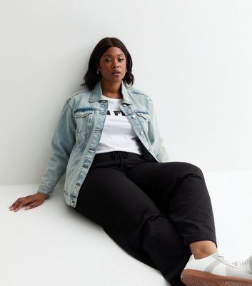 Curves Bright Blue Denim Jacket | New Look