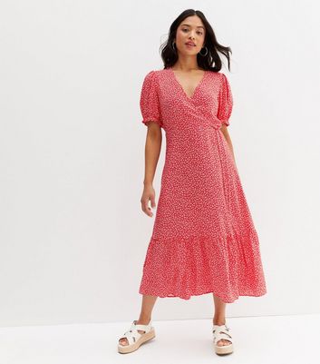 New look clearance red wrap dress