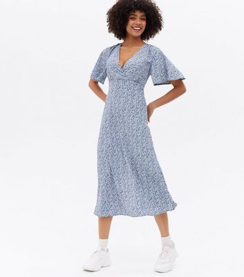 ditsy floral wrap dress