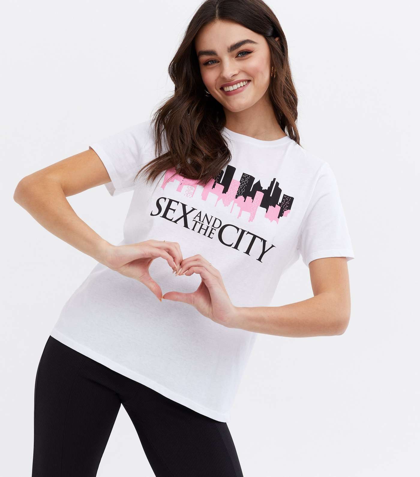 White Logo Sex and the City Skyline T-Shirt