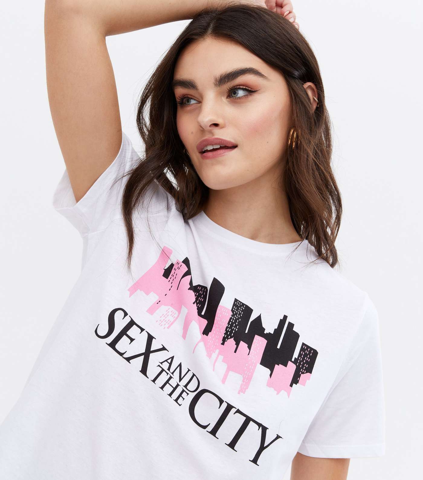 White Logo Sex and the City Skyline T-Shirt Image 3