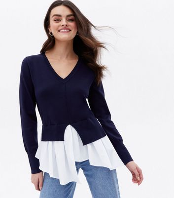 Blue Vanilla Navy Poplin 2-in-1 Shirt 