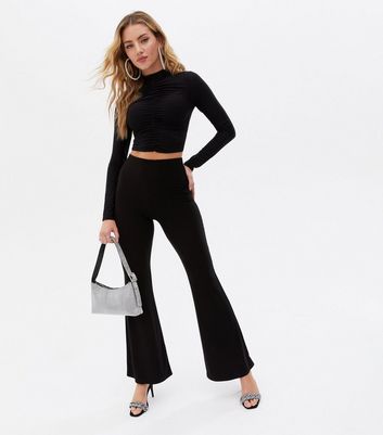 Pink Vanilla Black Slinky Ruched Crop 