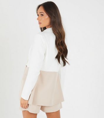 Click to view product details and reviews for Quiz Stone And White Pocket Blazer New Look.