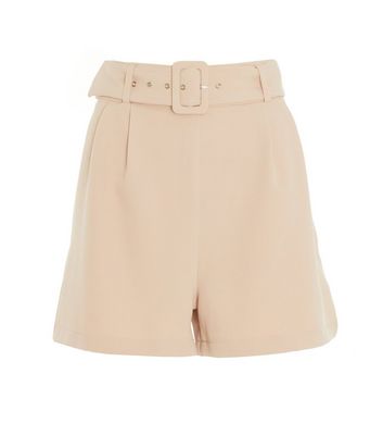 QUIZ Stone Belted High Waist Shorts 