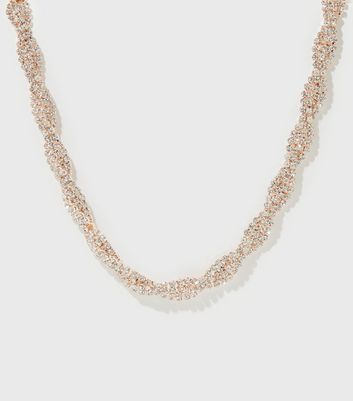 rose gold necklace new look