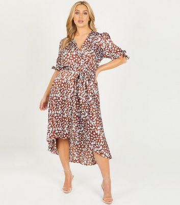 quiz leopard wrap dress