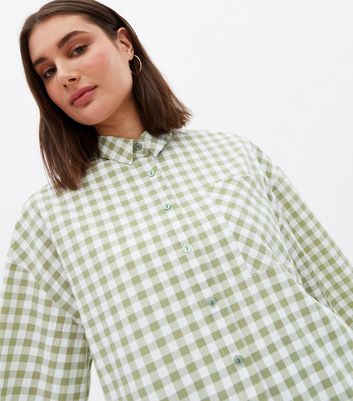 Green gingham 2025 shirt womens