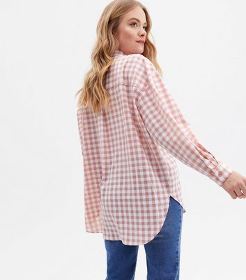 pink gingham sweater