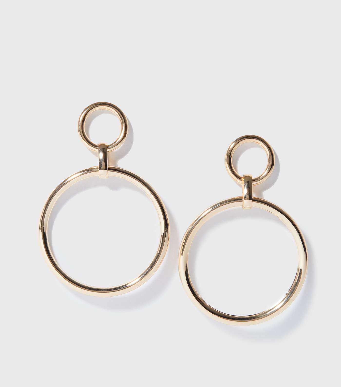 Gold Double Circle Earrings Image 3