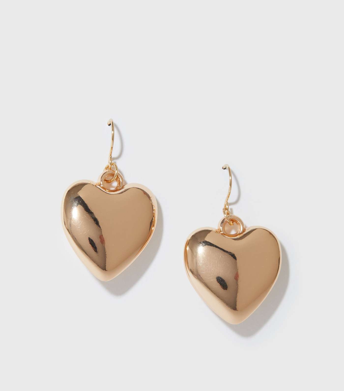 Gold Heart Drop Earrings Image 2